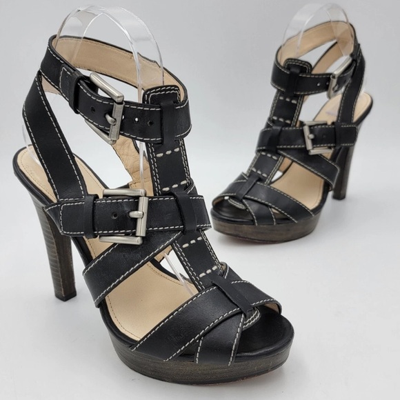 Coach Shoes - COACH Stefanie Buckle Gladiator HEEL PUMP Black Light Use Size 7 B